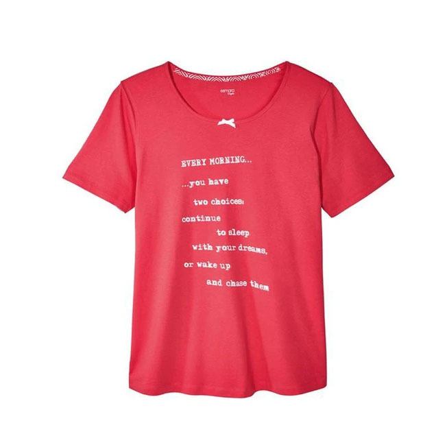 #Esmara #تیشرت_Esmara #لباس_خواب #تیشرت_انگیزشی #MorningRoutine #استایل_راحتی #تیشرت_صورتی #مد_کژوال #پاپیون